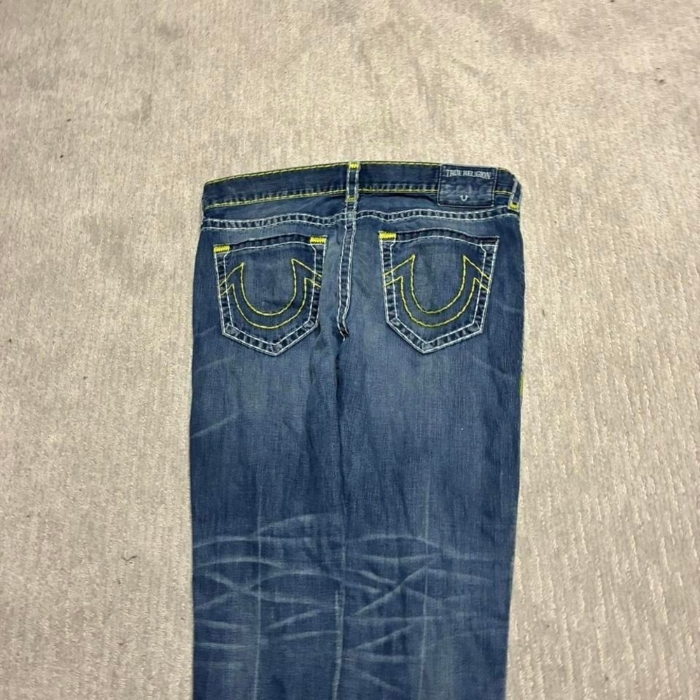 Y2K True Religion blue jeans with yellow stitching - Picture 2 of 7